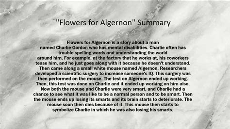 Flowers for Algernon Synopsis: A Mind-Bending Journey Unveiled