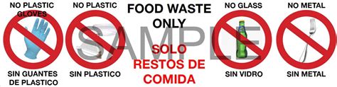 Food Waste Only Toter Sticker English Spanish Etsy Food Waste Only Toter Sticker English Spanish Etsy