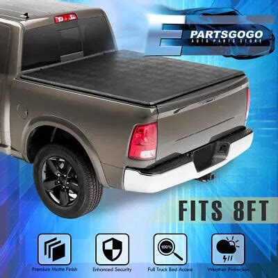 For 02 22 Dodge Ram 1500 2500 3500 8Ft Truck Bed Soft Top 4 Fold Tonneau Cover