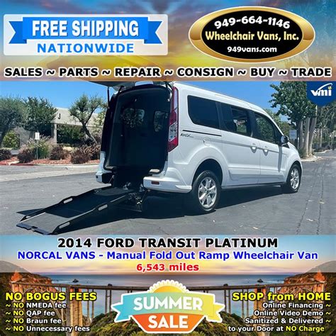 For Sale Used 2014 Ford Transit Connect Manual Fold Out Ramp Wheelchair Van By Sunset Vans Orange County California Usa Best Prices