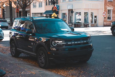 Ford Bronco Parked On The Side Of A Road In Downtown Fayetteville