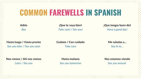 Formal And Informal Ways To Say Goodbye In Spanish