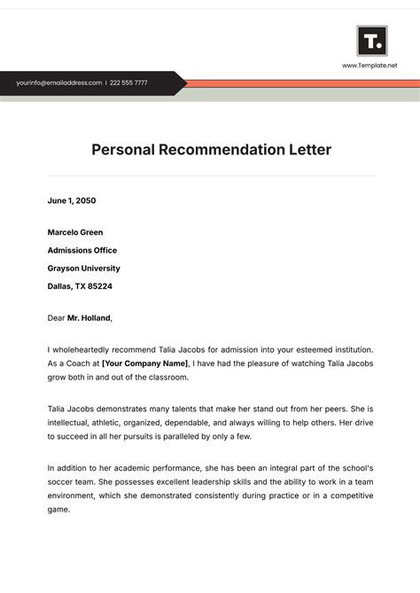 Formal Letter Of Recommendation Template Infoupdate Org Formal Letter Of Recommendation Template Infoupdate Org