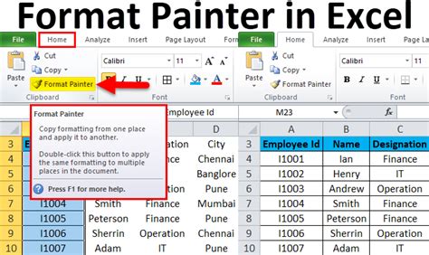 Format Painter Feature In Microsoft Excel Format Painter Feature In Microsoft Excel