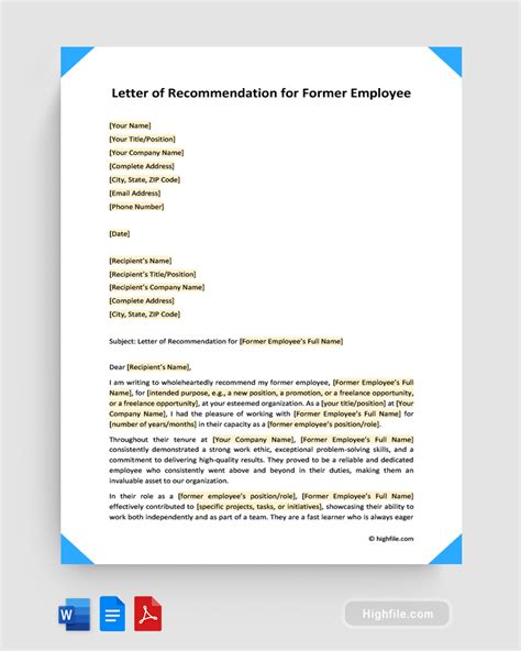 Former Employee Recommendation Letter Templates At Former Employee Recommendation Letter Templates At