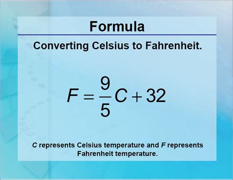 Formulas Converting Fahrenheit To Celsius Media4math