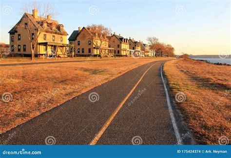 Fort Hancock Officers Quarters Row Waterfront View At Sunset Sandy Fort Hancock Officers Quarters Row Waterfront View At Sunset Sandy