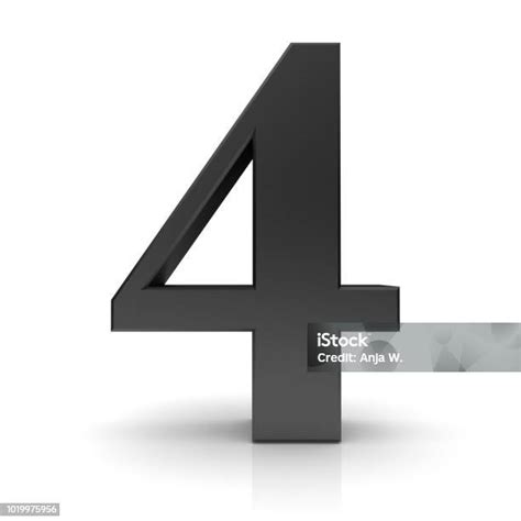 Foto De 4 Sinal De N Mero Quatro Quarto Preto 3D S Mbolo Isolado No Foto De 4 Sinal De N Mero Quatro Quarto Preto 3D S Mbolo Isolado No