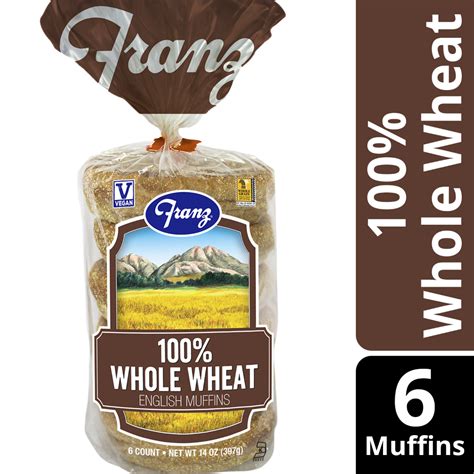 Franz® 100% Whole Wheat English Muffins, 6 Ct / 14 Oz - Qfc