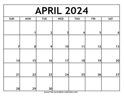 Free 2024 Calendar Template Word 2023 Blank April 2024 Calendar