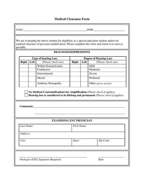 Free 31 Medical Clearance Forms In Pdf Ms Word