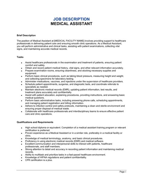Free 8 Sample Medical Assistant Job Description Templates In Pdf Free 8 Sample Medical Assistant Job Description Templates In Pdf