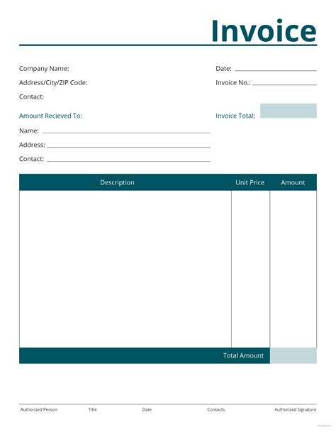 Free Commercial Invoice Templates Editable And Printable
