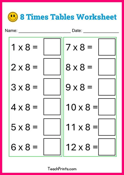 Free Four Times Tables Worksheets 8 Versions Teach Prints Free Four Times Tables Worksheets 8 Versions Teach Prints