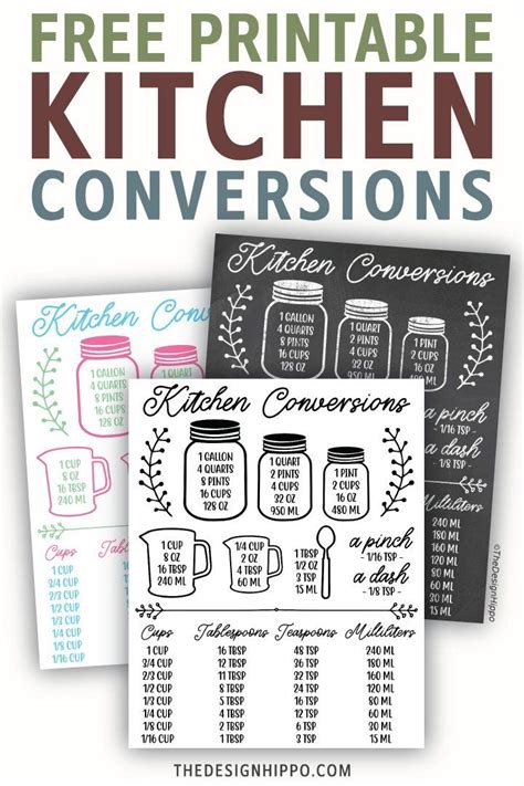 Free Kitchen Conversion Printables Free Kitchen Conversion Printables