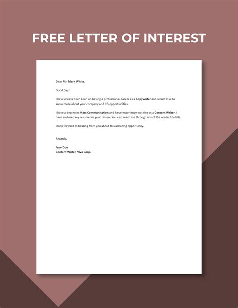 Free Letter Of Interest Word Google Docs Pdf Template Net