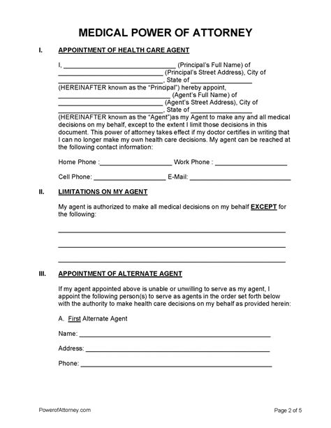 Free Missouri Medical Power Of Attorney Form Pdf Eforms