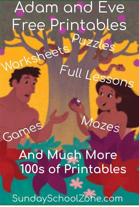 Free Printable Adam And Eve Bible Activities On Sunday School Zone
