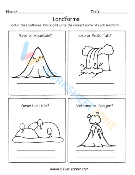 Free Printable Landforms Worksheets For Educators Worksheets Library