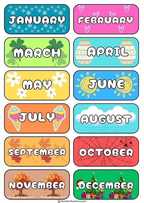 Free Printable Months