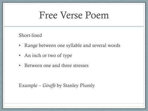 Free Verse Example Short Lovealways Marissa