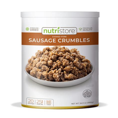 Freeze Dried Cooked Pork Sausage Crumbles Nutristore 28 21 Oz 800 G Ebay