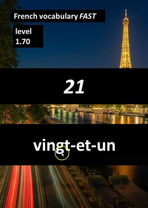 French Word For Twenty One Is Vingt Et Un Youtube