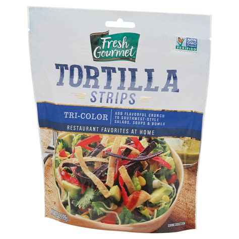 Fresh Gourmet Tortilla Strips Tri Color Front Right Elevated