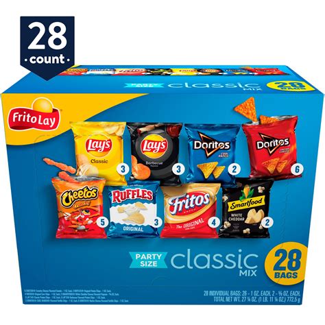 Frito Lay Variety Pack Of Snacks And Chips Classic Mix 50 Ct 1 Oz