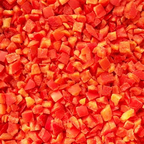 Frozen 10Mm Diced Blanched Red Peppers Frucom