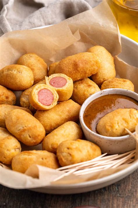 Frozen Corn Dogs Mini Corn Dogs In The Air Fryer With Smoky Mustard