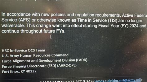Fy26 And Beyond Ocs Guidance In Service R Armyocs