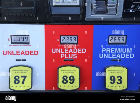 Gas Petrol Pump Detail Buttons At Usa Gas Station Stock Photo Alamy