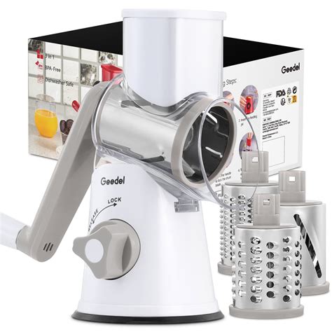 Geedel Rotary Cheese Grater Warranty And Free Shipping Kitchen Hq Speed Grater And Slicer With Suction Base Rallador De Repollo