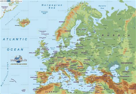 Geographical Map Of Europe