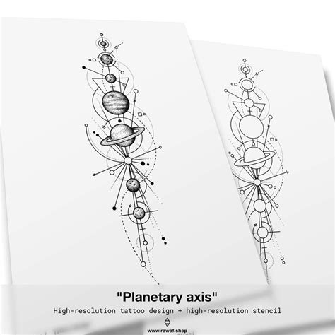 Geometric Solar System Tattoo Design Solar System Drawing Celestial