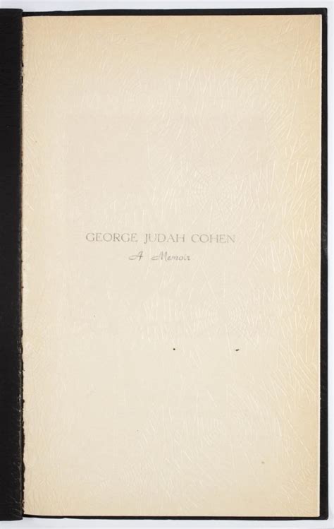 George Judah Cohen A Memoir State Library Of New South Wales