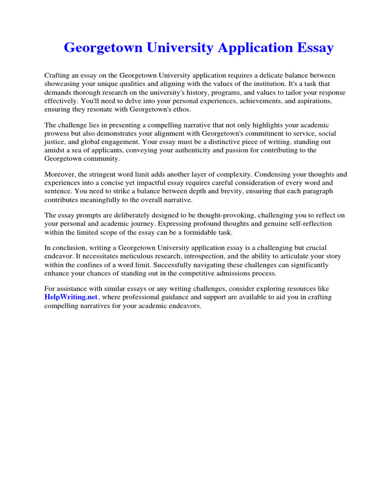 Georgetown University Application Portal Login