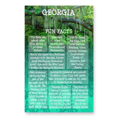 Georgia Fun Facts Postcard