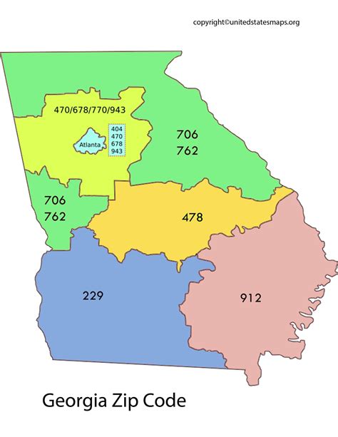 Georgia Zip Code Map Map Of Georgia Zip Codes