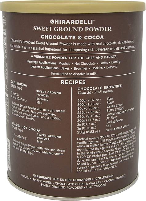 Ghirardelli Sweet Ground Chocolate And Cocoa Powder Box 10 Lbs