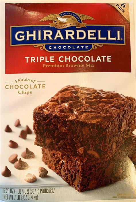 Ghirardelli Triple Chocolate Brownie Mix Semi Sweet Milk Bittersweet 120 Ounce Amazon Sg Grocery
