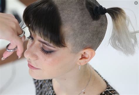 Girls Shaved Hairstyles Half Shaved Head Hairstyle Funky Hairstyles