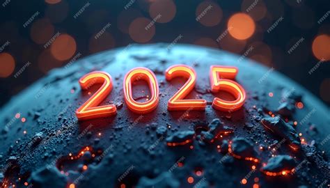 Glowing 2025 Numbers On Textured Earth Futuristic Hightech Symbolism Glowing 2025 Numbers On Textured Earth Futuristic Hightech Symbolism