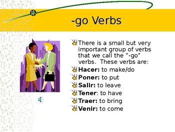 Go Verbs Present Tense Verbs Ending In Go In Spanish By K Eskola