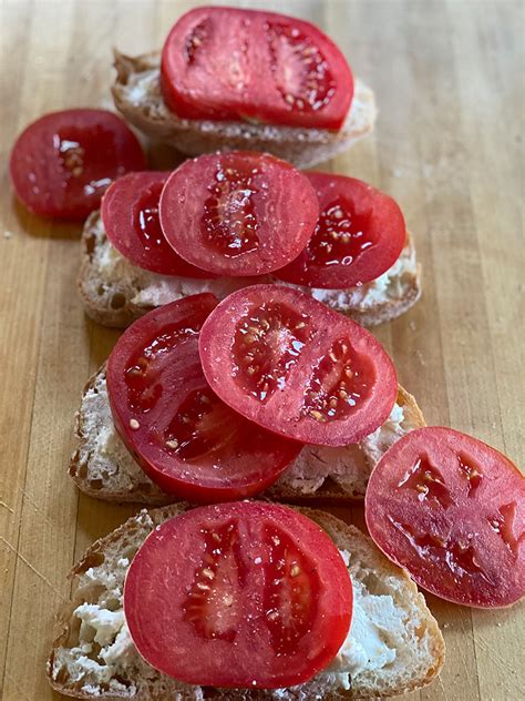Goat Cheese Tomato Toasts Dallas Farmers Market