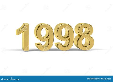 Golden 3D Number 1998 Year 1998 Isolated On White Background Stock Golden 3D Number 1998 Year 1998 Isolated On White Background Stock