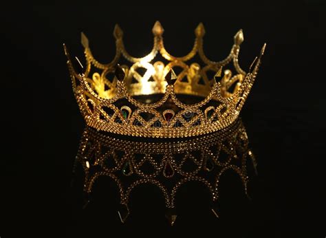Golden Crown Rests On The Black Background Picture Of A Golden Crown