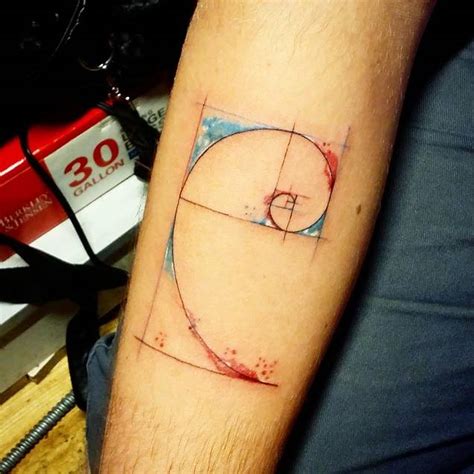 Golden Ratio Tattoo With A Watercolor Touch By Jay