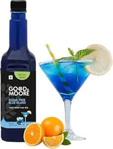 Good Amp Moore Sugar Free Blue Island Syrup 750Ml Blue Curacao Flavor